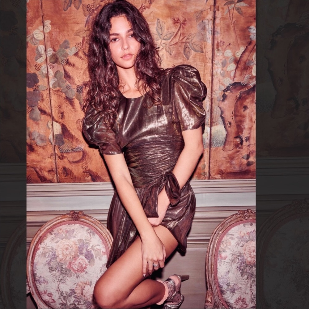 SOLD ‼️ NWT LoveShackFancy Mercy Gold Silk Dress